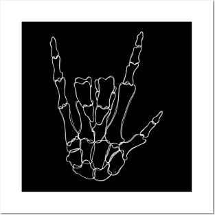 Bones I Love You Hand Gesture Posters and Art